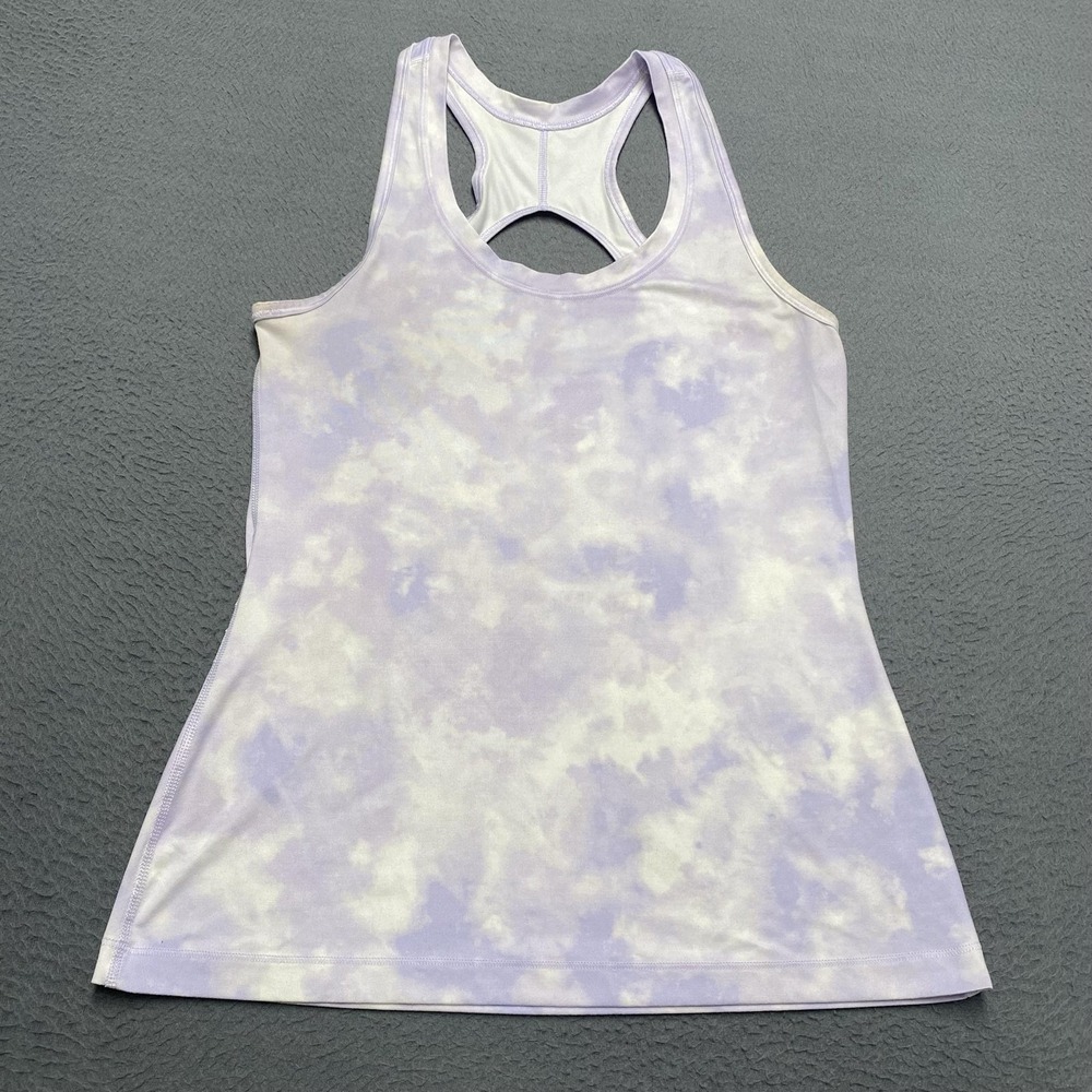 Athleta Tank Top Womens Small Purple Tie Dye Racerback Athletic Stretch Gym